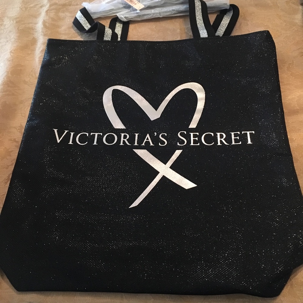 Victoria Secret Black and Silver Holiday Tote 👜